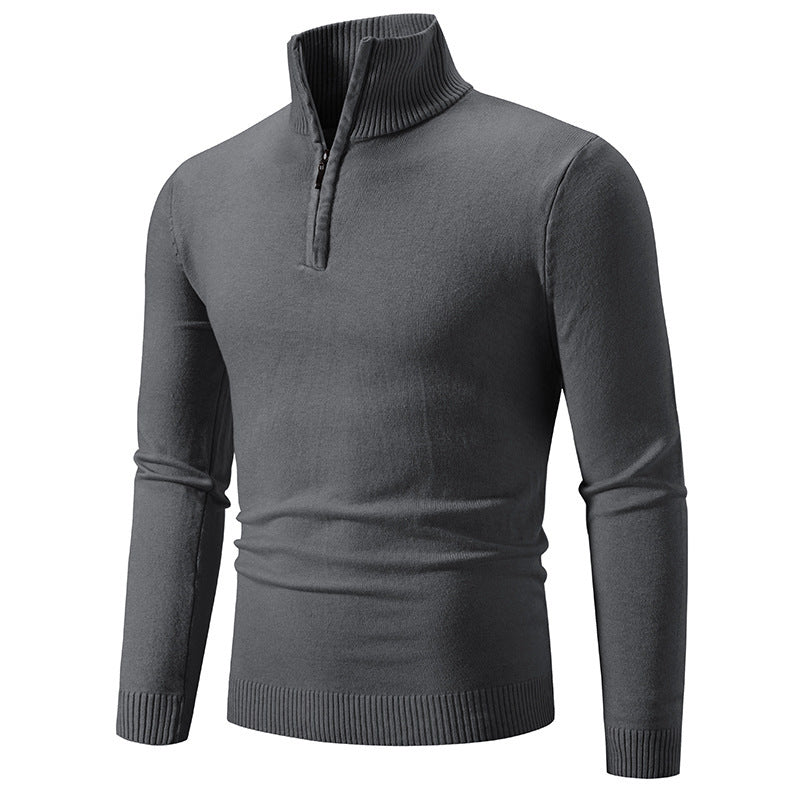 2023 Men's Plus Size Fleece Zip Mock Neck Sweater by Geo’s Online Store