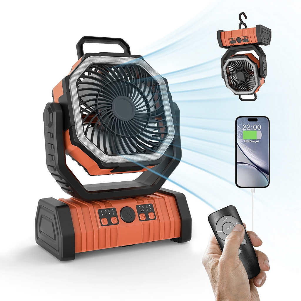 Outdoor Household Power Bank LED Light Camping Fan by Geo’s Online Store