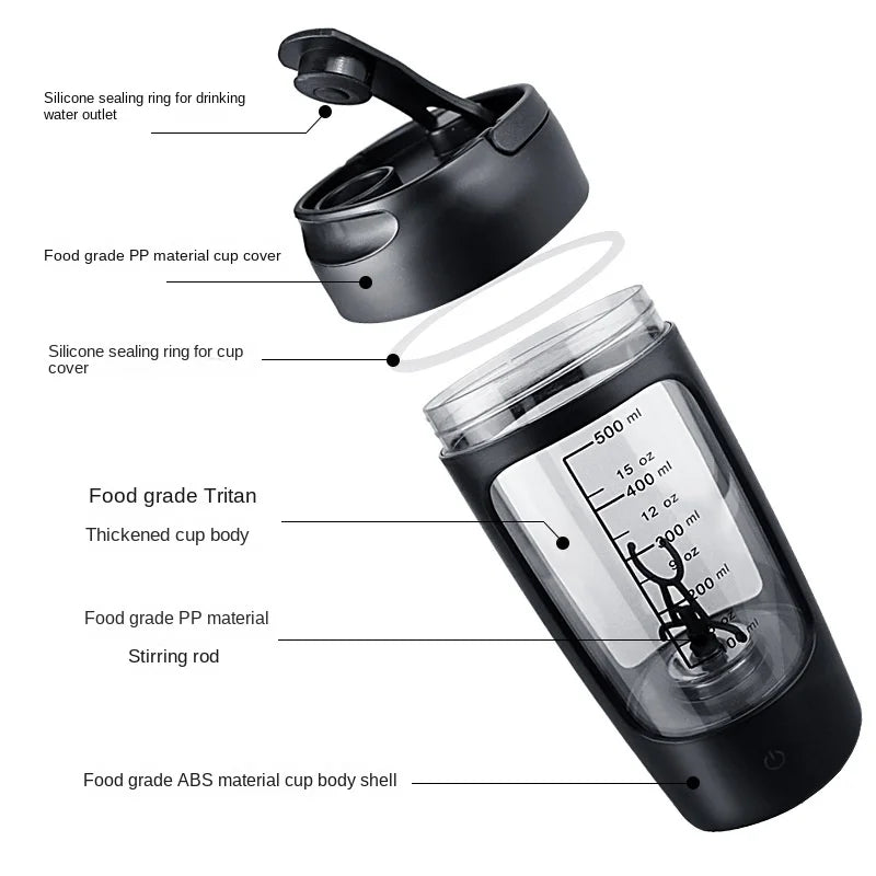 Electric Portable Whey Protein Shaker Bottle by Geo’s Online Store