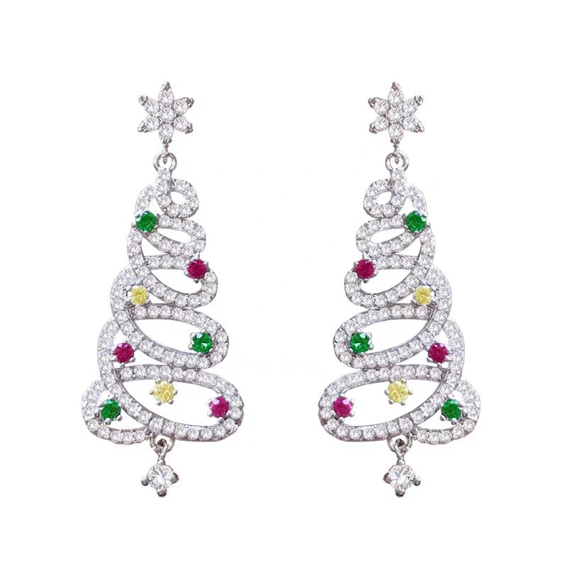 Christmas Tree Rhinestone Earrings by Geo’s Online Store