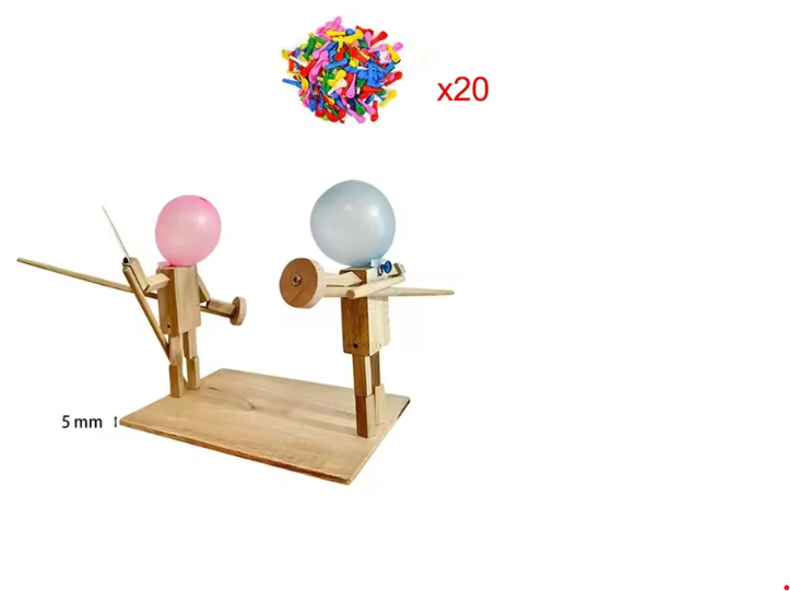 Handmade Balloon Heads Wooden Fighter Puppets by Geo’s Online Store