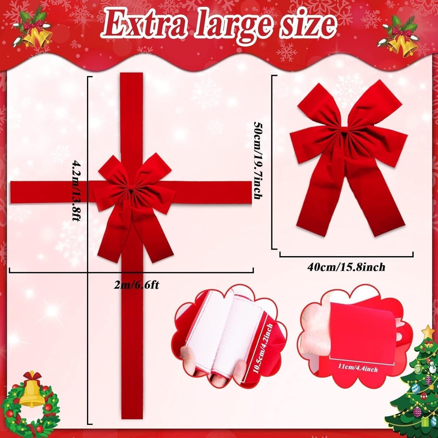 Christmas Door Hanging Bow Ribbon by Geo’s Online Store