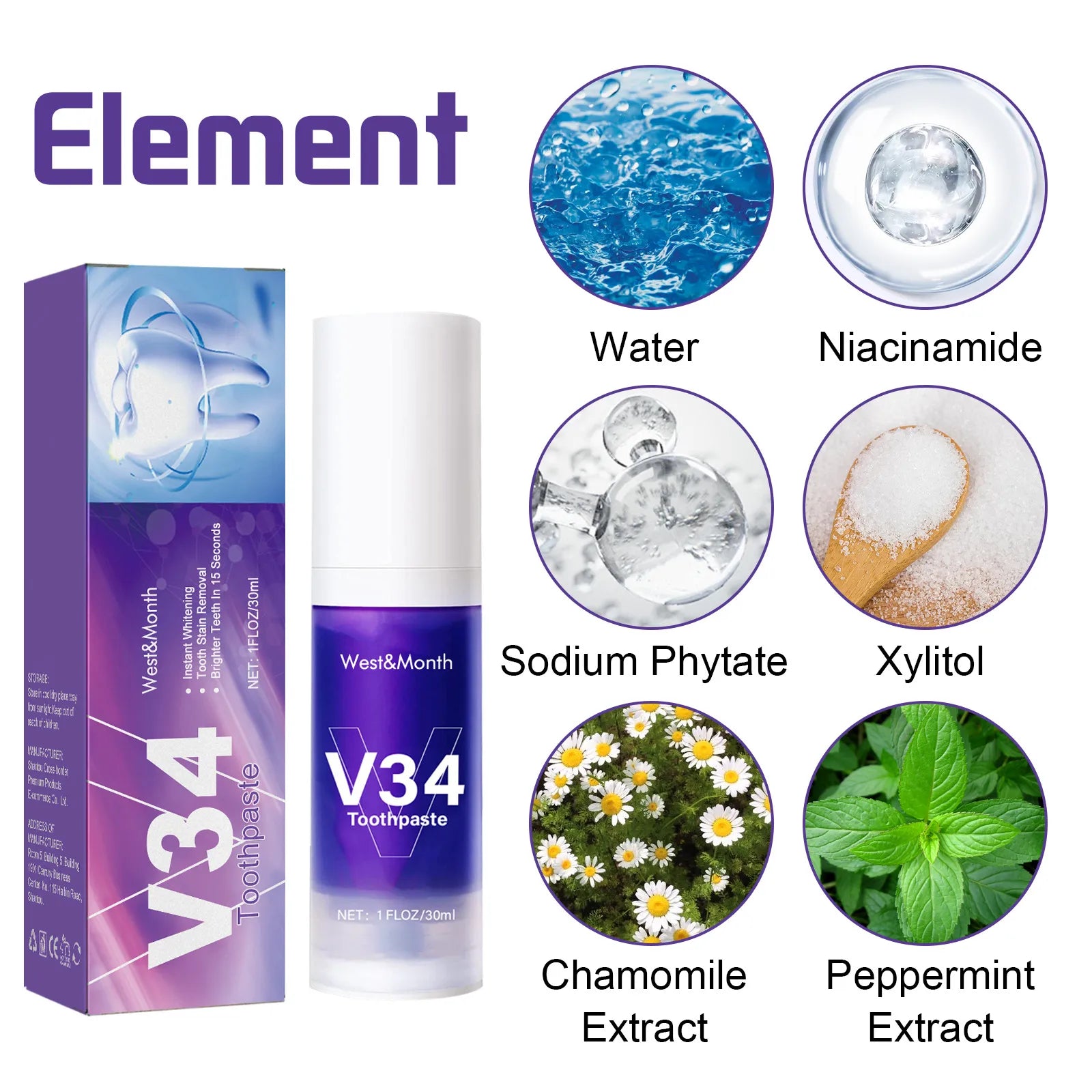 V34 Tooth Cleaning Mousse by Geo’s Online Store