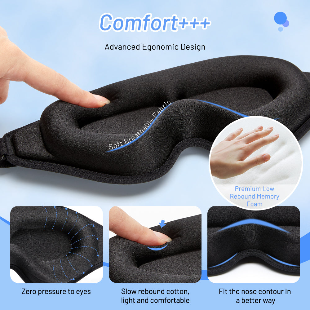 3D Natural Memory Foam Sleep Mask for Comfort by Geo’s Online Store