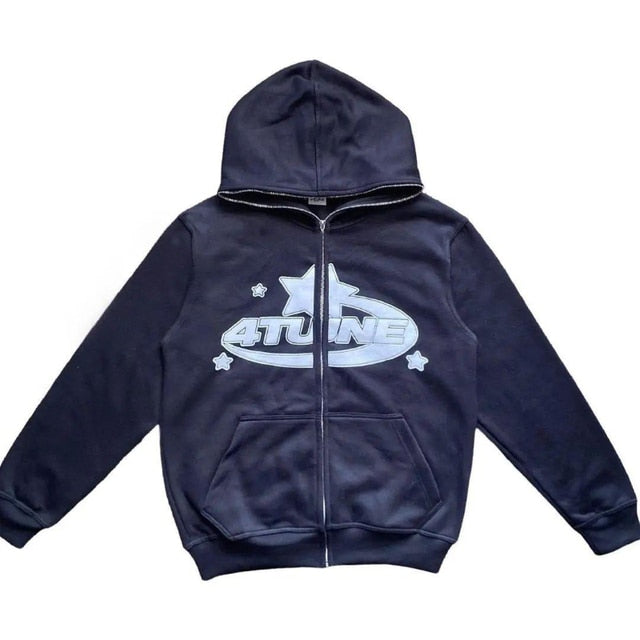 Star Printed Zip Up Hoodies by Geo’s Online Store