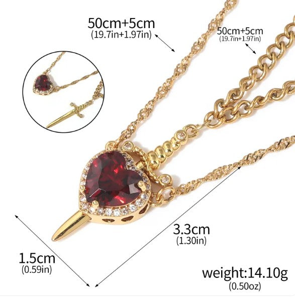 Love Dagger Necklace by Geo’s Online Store