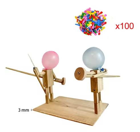 Handmade Balloon Heads Wooden Fighter Puppets by Geo’s Online Store