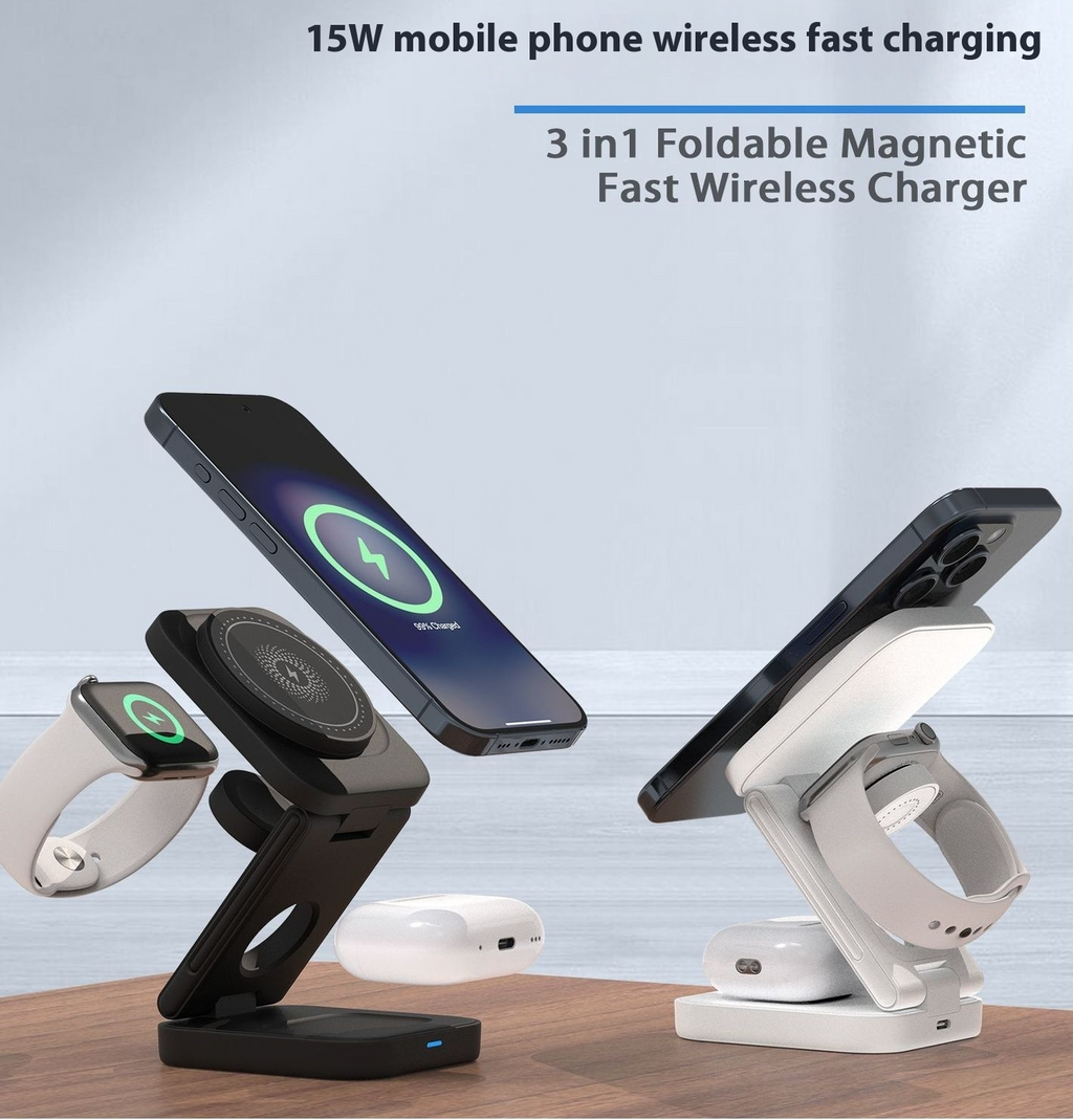 3 IN 1 FOLDABLE WIRELESS CHARGER by Geo’s Online Store