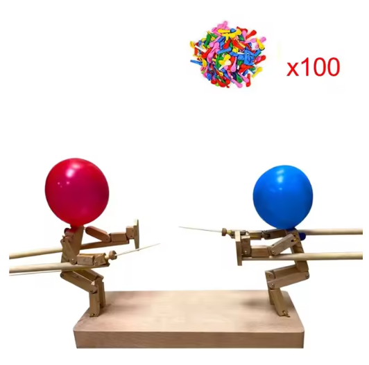 Handmade Balloon Heads Wooden Fighter Puppets by Geo’s Online Store