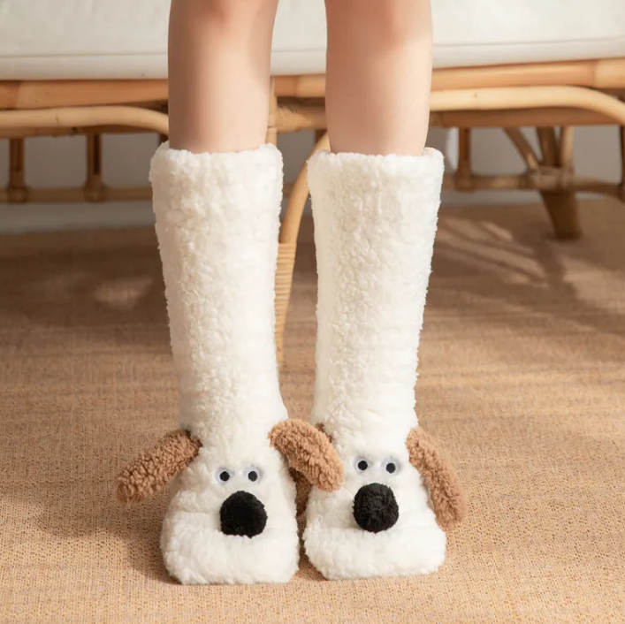 Women’s Plush Dog Socks by Geo’s Online Store