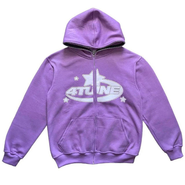 Star Printed Zip Up Hoodies by Geo’s Online Store