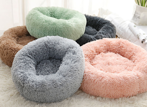 Round Plush Dog Bed for Small Dogs and Puppies by Geo’s Online Store