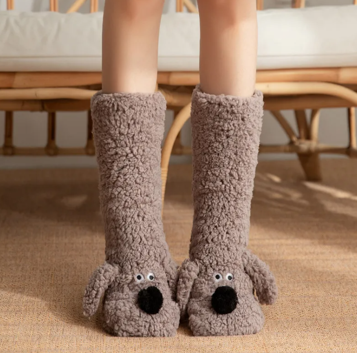 Women’s Plush Dog Socks by Geo’s Online Store