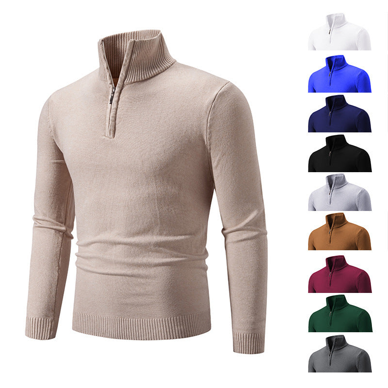 2023 Men's Plus Size Fleece Zip Mock Neck Sweater by Geo’s Online Store