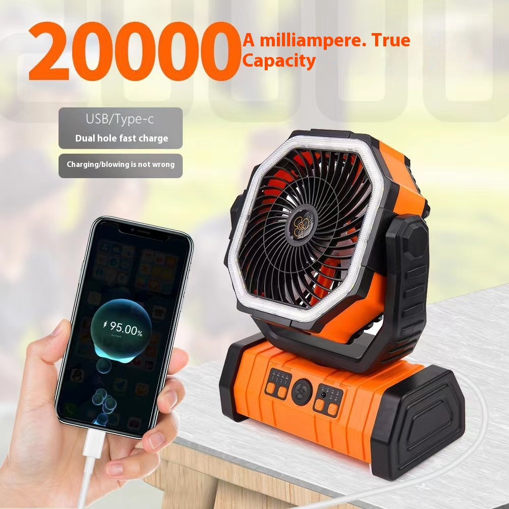 Outdoor Household Power Bank LED Light Camping Fan by Geo’s Online Store