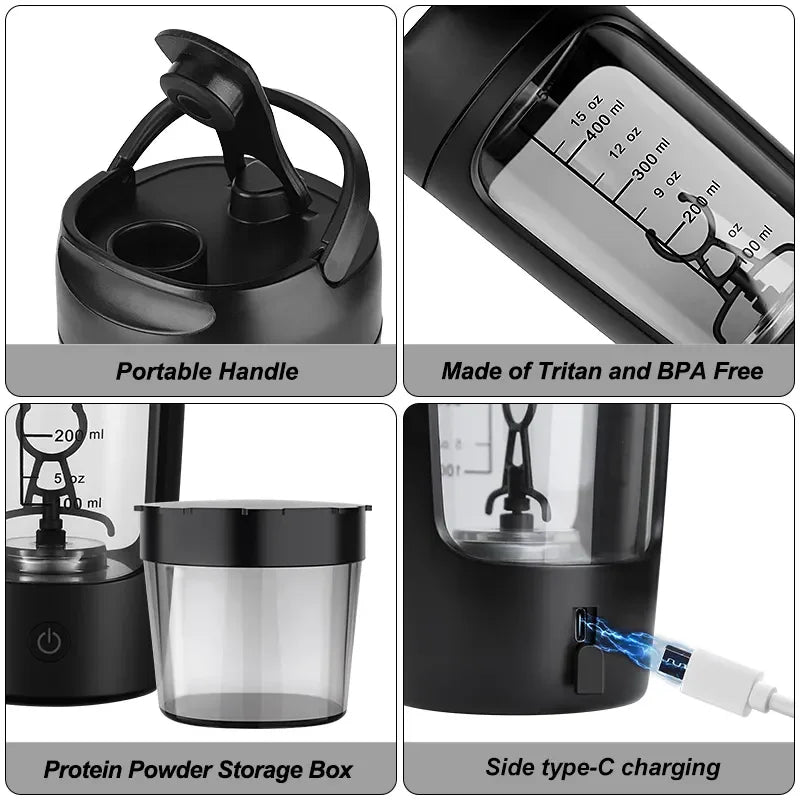 Electric Portable Whey Protein Shaker Bottle by Geo’s Online Store