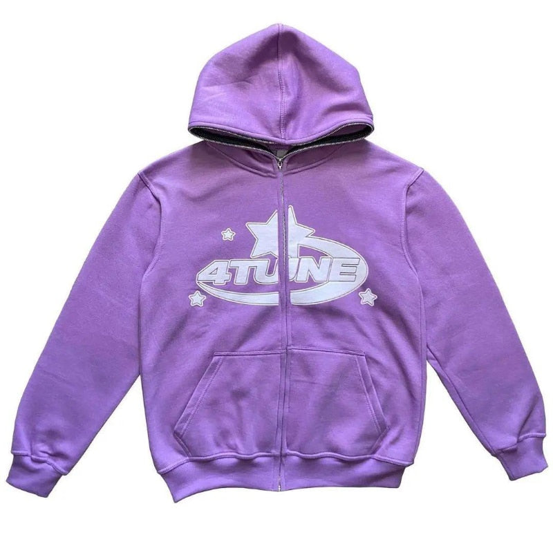 Star Printed Zip Up Hoodies by Geo’s Online Store