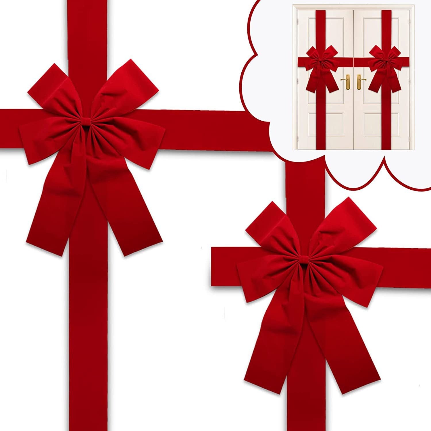 Christmas Door Hanging Bow Ribbon by Geo’s Online Store