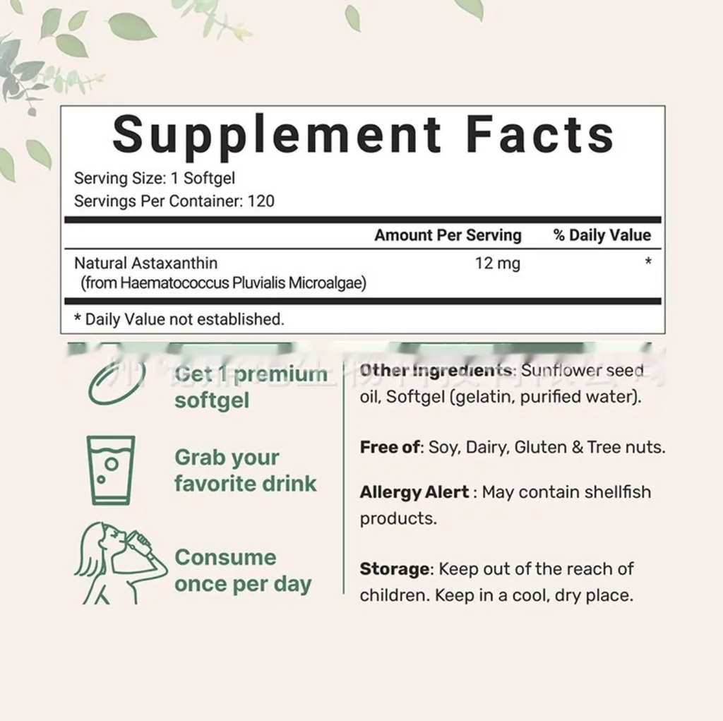 Astaxanthin Soft Capsules – 120 Tablets by Geo’s Online Store