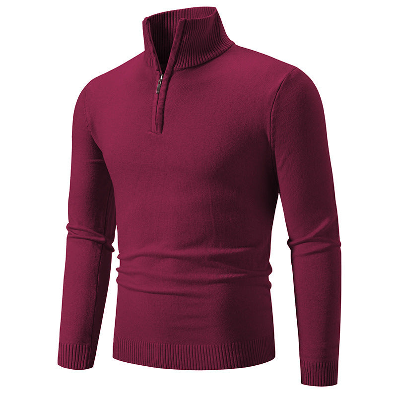 2023 Men's Plus Size Fleece Zip Mock Neck Sweater by Geo’s Online Store