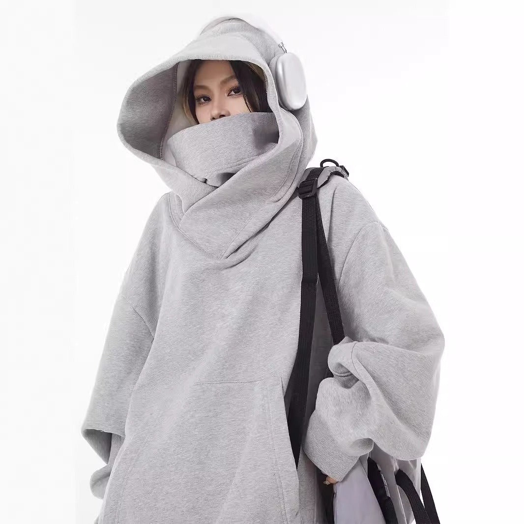 Loose High Collar Fleece Lined Hoodie by Geo’s Online Store