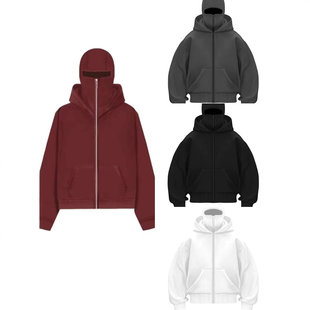 Men's Hooded Zip-Up Baseball Jacket by Geo’s Online Store