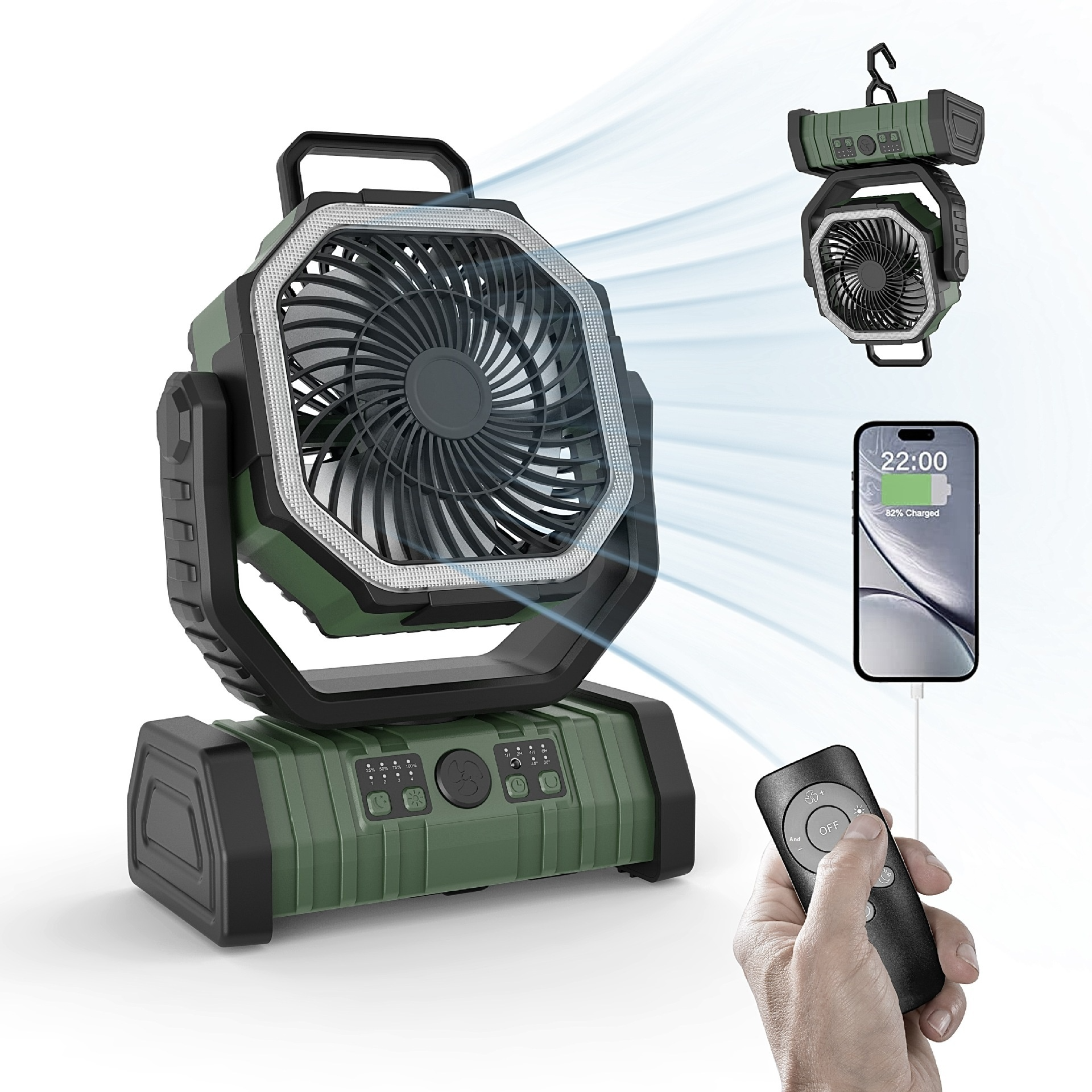 Outdoor Household Power Bank LED Light Camping Fan by Geo’s Online Store