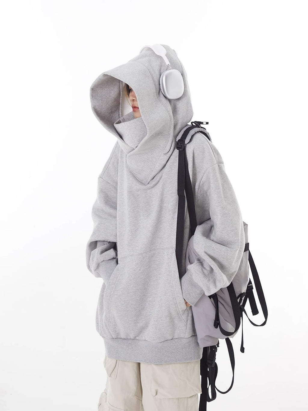 Loose High Collar Fleece Lined Hoodie by Geo’s Online Store