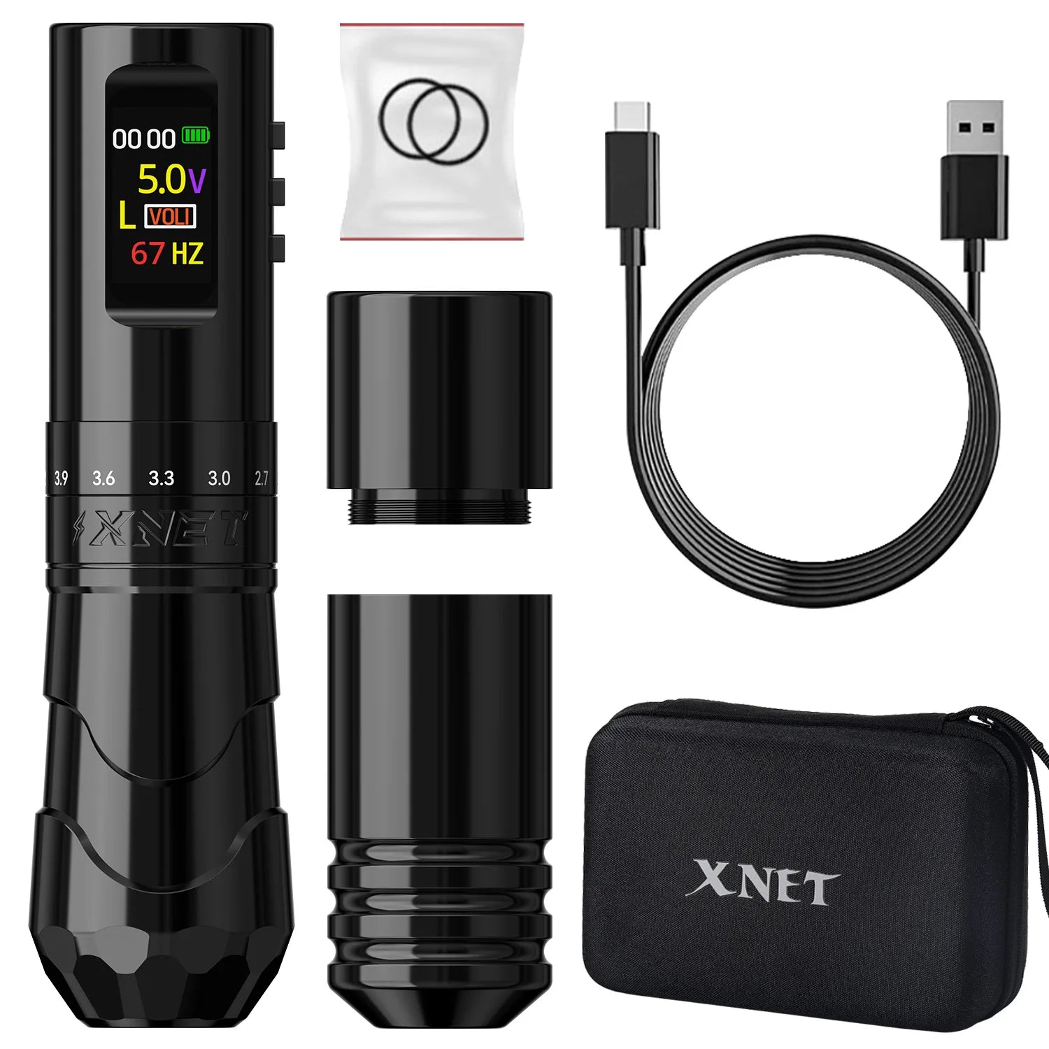 XNET Void Wireless Tattoo Machine Pen Kit With Ink Shaker 7 Adjustable Stroke OLED Display Tattoo supplies For Tattoo Artists by Geo’s Online Store