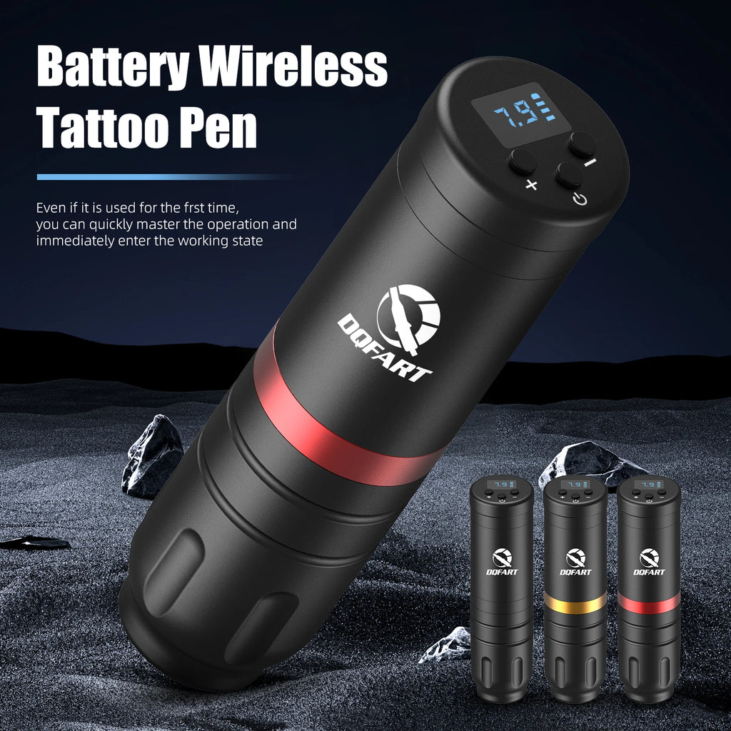 DQFART, professional tattoo machine kit 2025, wireless tattoo pen, rotary machine, ink cup, cartridge needle, brand new by Geo’s Online Store