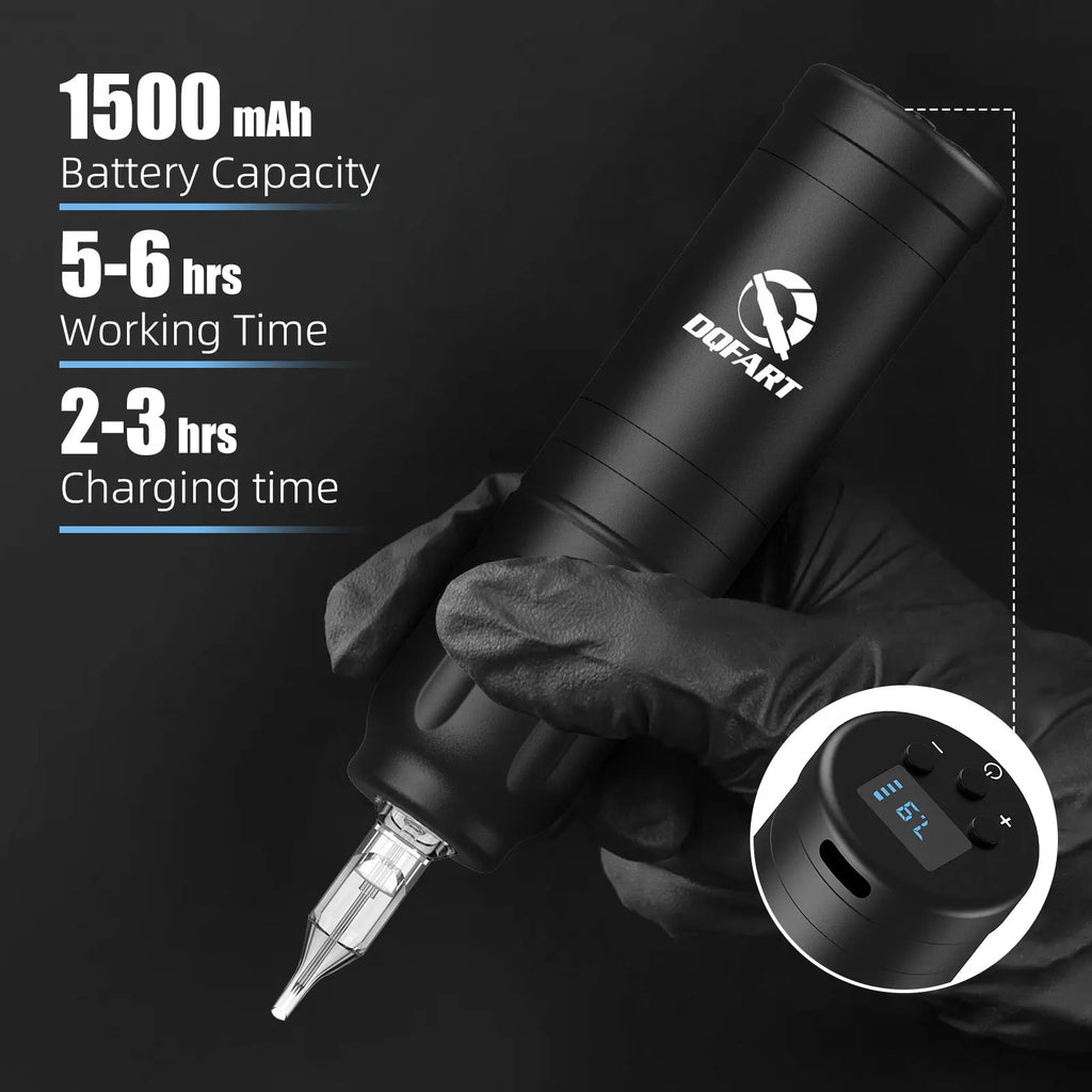 DQFART, professional tattoo machine kit 2025, wireless tattoo pen, rotary machine, ink cup, cartridge needle, brand new by Geo’s Online Store