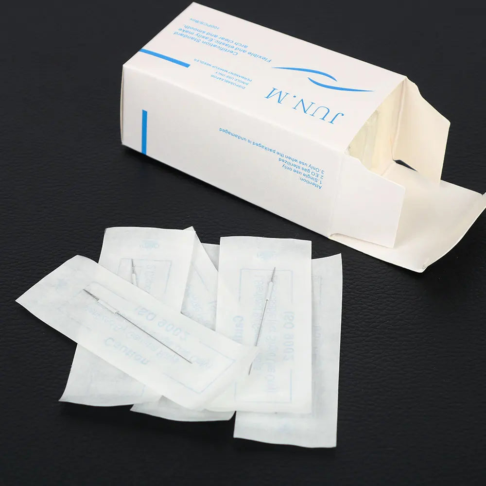 100PCS 1R 3R 5R 5F 7F Needles And Tips Disposable Sterilized Professional Tattoo Needles Caps for Permanent Makeup Eyebrow Kit by Geo’s Online Store