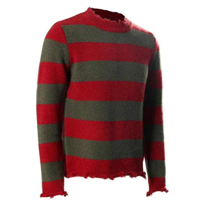 Freddy Krueger Sweater Halloween Cosplay Costume Adult Red Green Stripes Men‘s Outfits Gift Theme Party Carnival Takerlama by Geo’s Online Store