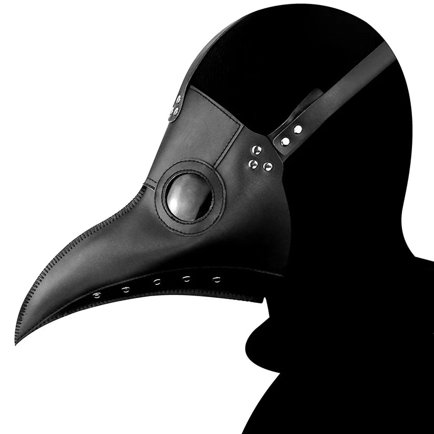 PU Leather Plague Doctor Mask Scary Steampunk Halloween Cosplay Gothic Festival Funny Face Props Carnival Masquerade Party Mask by Geo’s Online Store