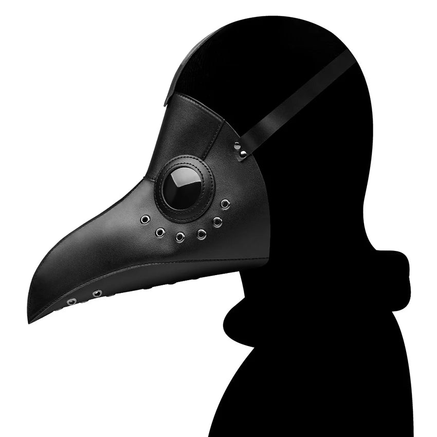 PU Leather Plague Doctor Mask Scary Steampunk Halloween Cosplay Gothic Festival Funny Face Props Carnival Masquerade Party Mask by Geo’s Online Store