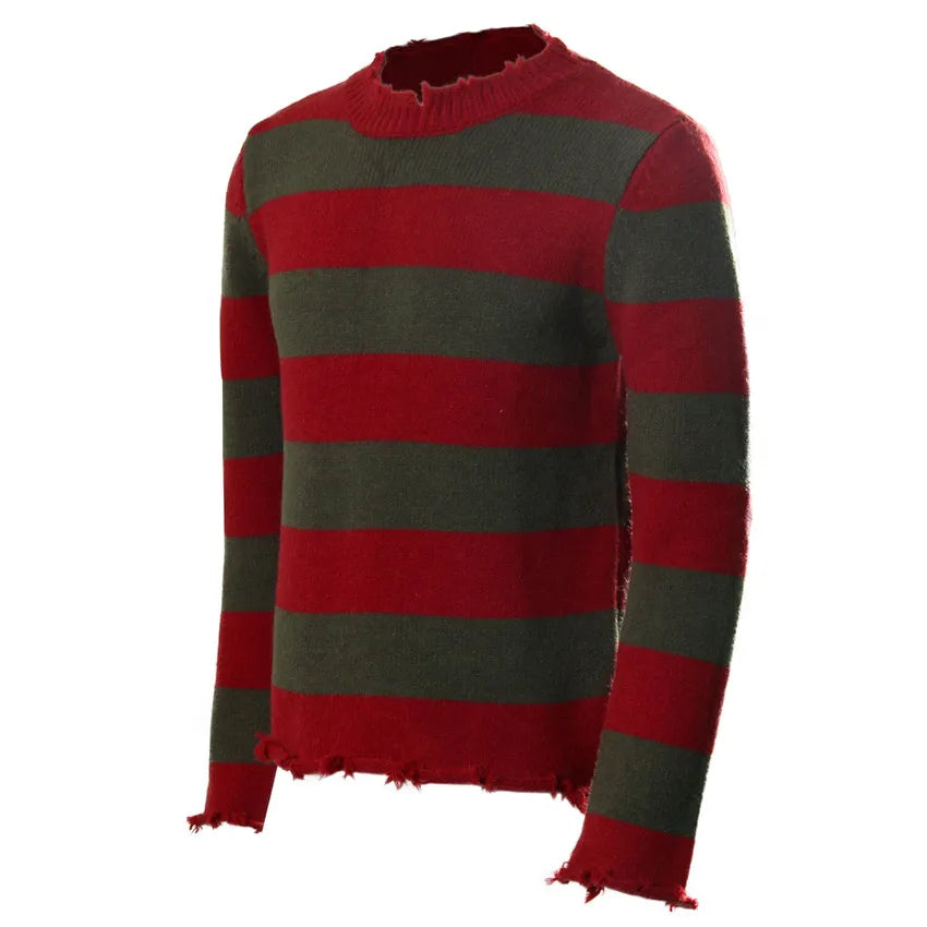 Freddy Krueger Sweater Halloween Cosplay Costume Adult Red Green Stripes Men‘s Outfits Gift Theme Party Carnival Takerlama by Geo’s Online Store