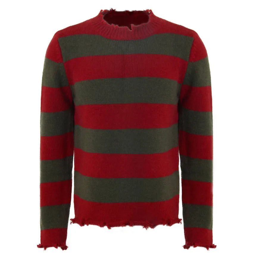 Freddy Krueger Sweater Halloween Cosplay Costume Adult Red Green Stripes Men‘s Outfits Gift Theme Party Carnival Takerlama by Geo’s Online Store