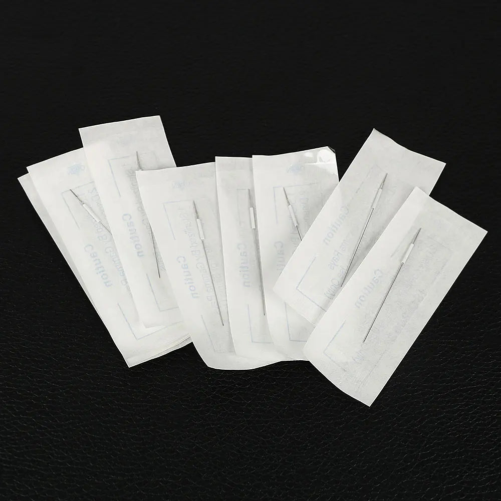 100PCS 1R 3R 5R 5F 7F Needles And Tips Disposable Sterilized Professional Tattoo Needles Caps for Permanent Makeup Eyebrow Kit by Geo’s Online Store