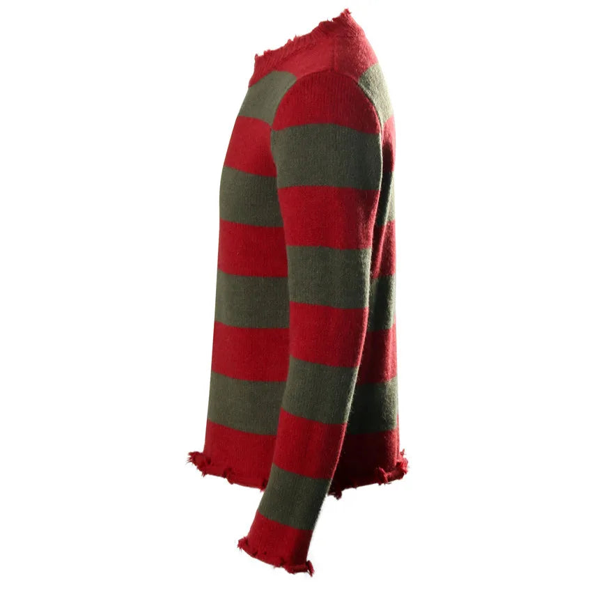 Freddy Krueger Sweater Halloween Cosplay Costume Adult Red Green Stripes Men‘s Outfits Gift Theme Party Carnival Takerlama by Geo’s Online Store