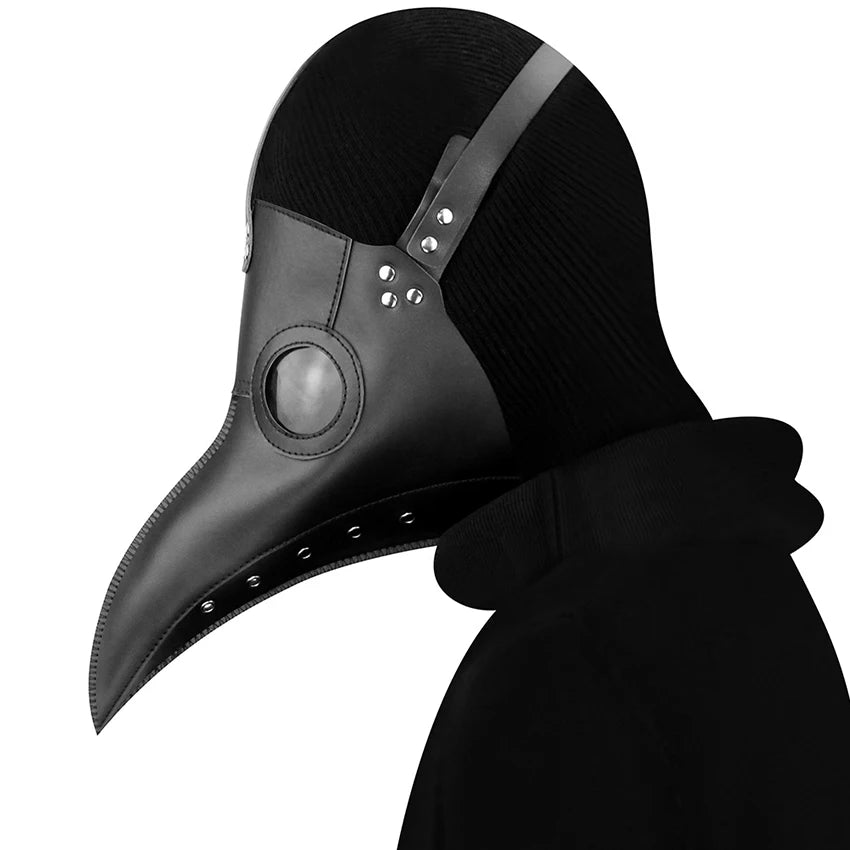 PU Leather Plague Doctor Mask Scary Steampunk Halloween Cosplay Gothic Festival Funny Face Props Carnival Masquerade Party Mask by Geo’s Online Store