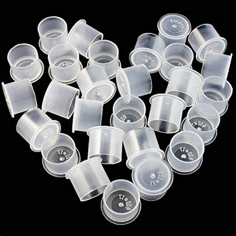 300/100PCS Disposable Tattoo Ink Cups with Base S/M/L Mixed Permanent Makeup Pigment Holder Caps Tattoo Accessories by Geo’s Online Store