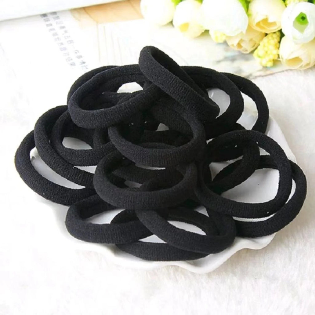 10-100PCS Black High Elasticity Headband Towel Hair Band 4CM Seamless Hair Rope Leather Hair Accessories Female by Geo’s Online Store