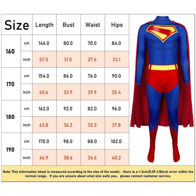 BEAST KINGDOM Movie Superman Cosplay Costumes Clark Kent Cosplay DC Jumpsuits High Quality Prints Cloak Halloween Cos Adult Men by Geo’s Online Store