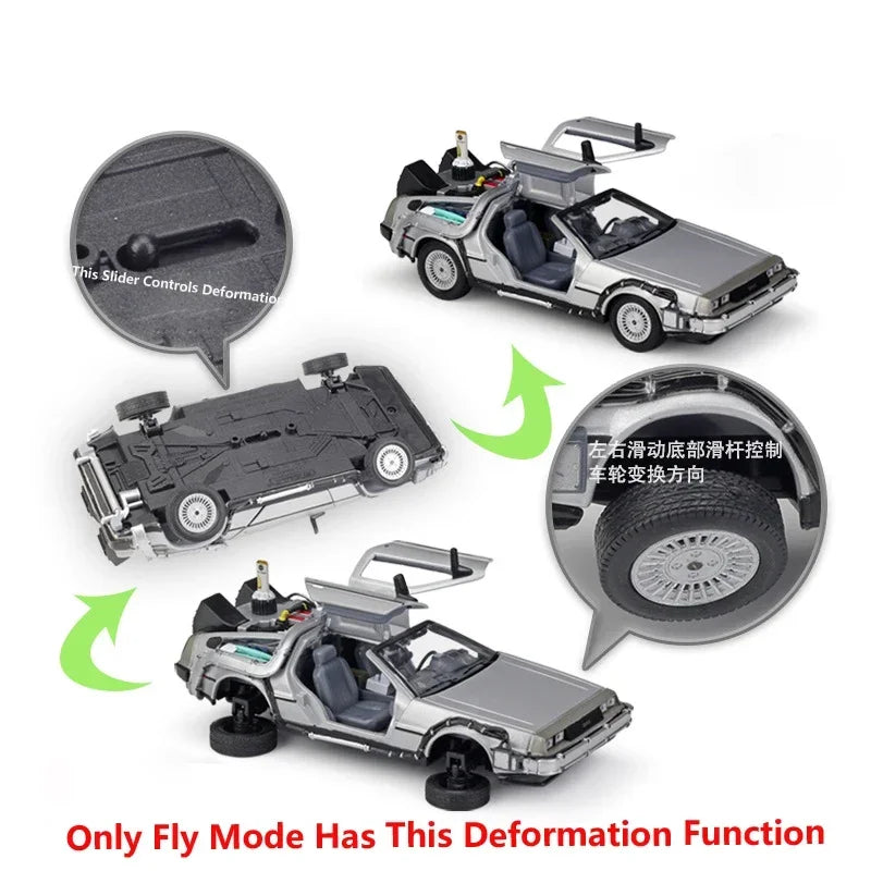 WELLY Diecast 1:24 Scale Model Car Toy Delorean For Movie Back to The Future Part 1/2/3 DMC-12 Metal Alloy Toy Car For Kids Gift by Geo’s Online Store
