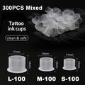 300/100PCS Disposable Tattoo Ink Cups with Base S/M/L Mixed Permanent Makeup Pigment Holder Caps Tattoo Accessories by Geo’s Online Store