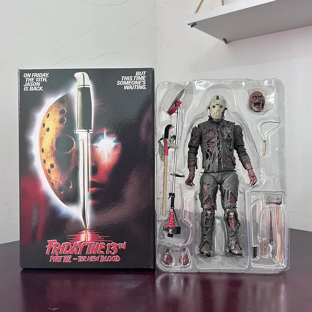 NECA Friday Jason The 13th Figure New Blood Jason Voorhees Action Figure Part VII Horror Halloween Collection Toy Doll Gifts by Geo’s Online Store