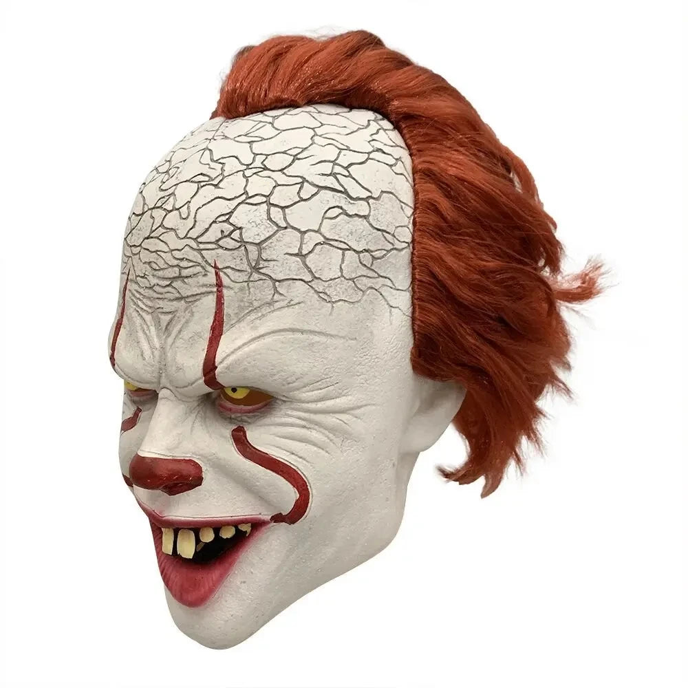 Horror Pennywise Joker Scary Mask Cosplay Stephen King Chapter Two Clown Latex Masks Helmet Halloween Party Props gifts by Geo’s Online Store
