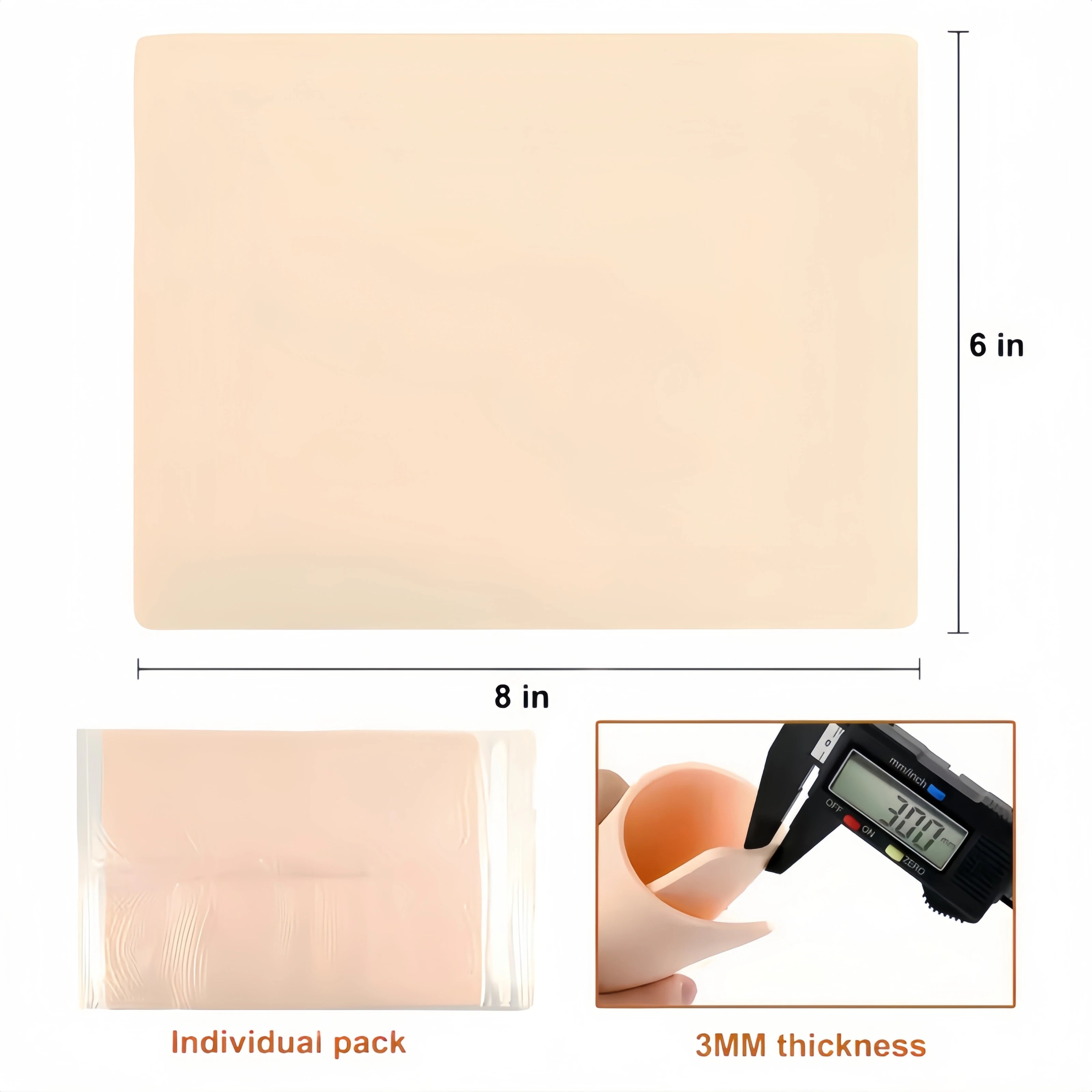 3MM Thick Tattoo Practice Skin Blank Double Sides Big Size Tattoo Practice Fake Skin for Permanent Makeup by Geo’s Online Store