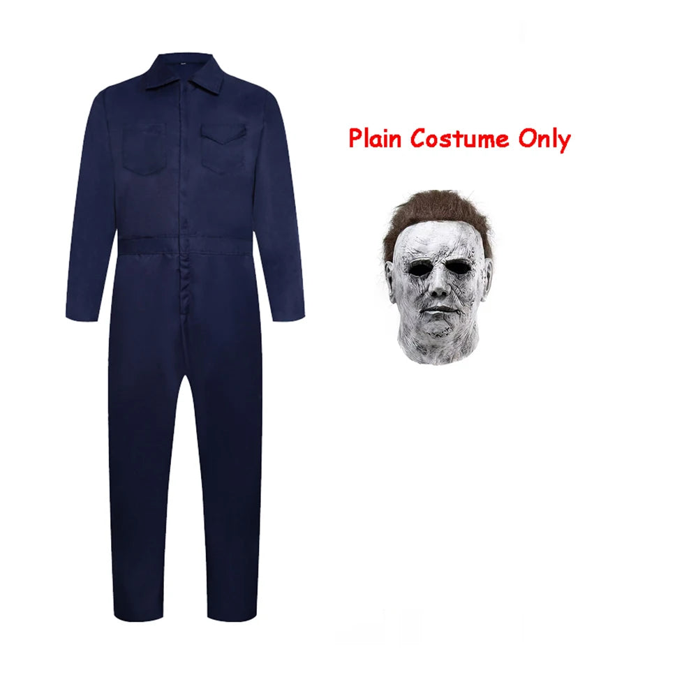 Halloween Cosplay Doodt Michael Myers Cosplay Costume Scary Bloody Killer Jumpsuit Horror Mask Suit Props Clothes Adult Kids by Geo’s Online Store