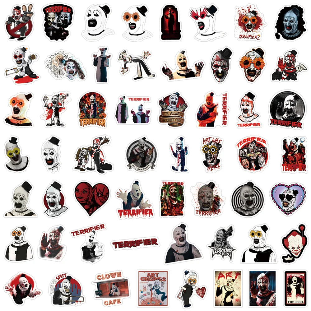 60Pcs Terrifier Halloween Graffiti Stickers Waterproof for Phone Luggage Water Bottle Skateboard Decoration by Geo’s Online Store